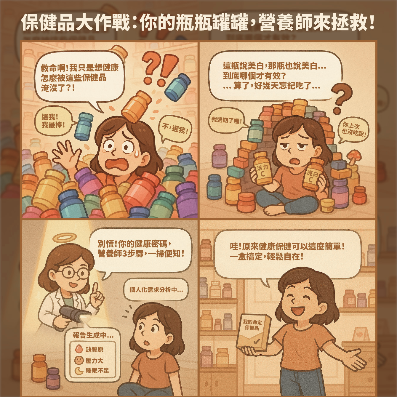 保健品瓶瓶罐罐，你選擇困難了嗎?營養師教你三步驟挑選適合自己的保健品。