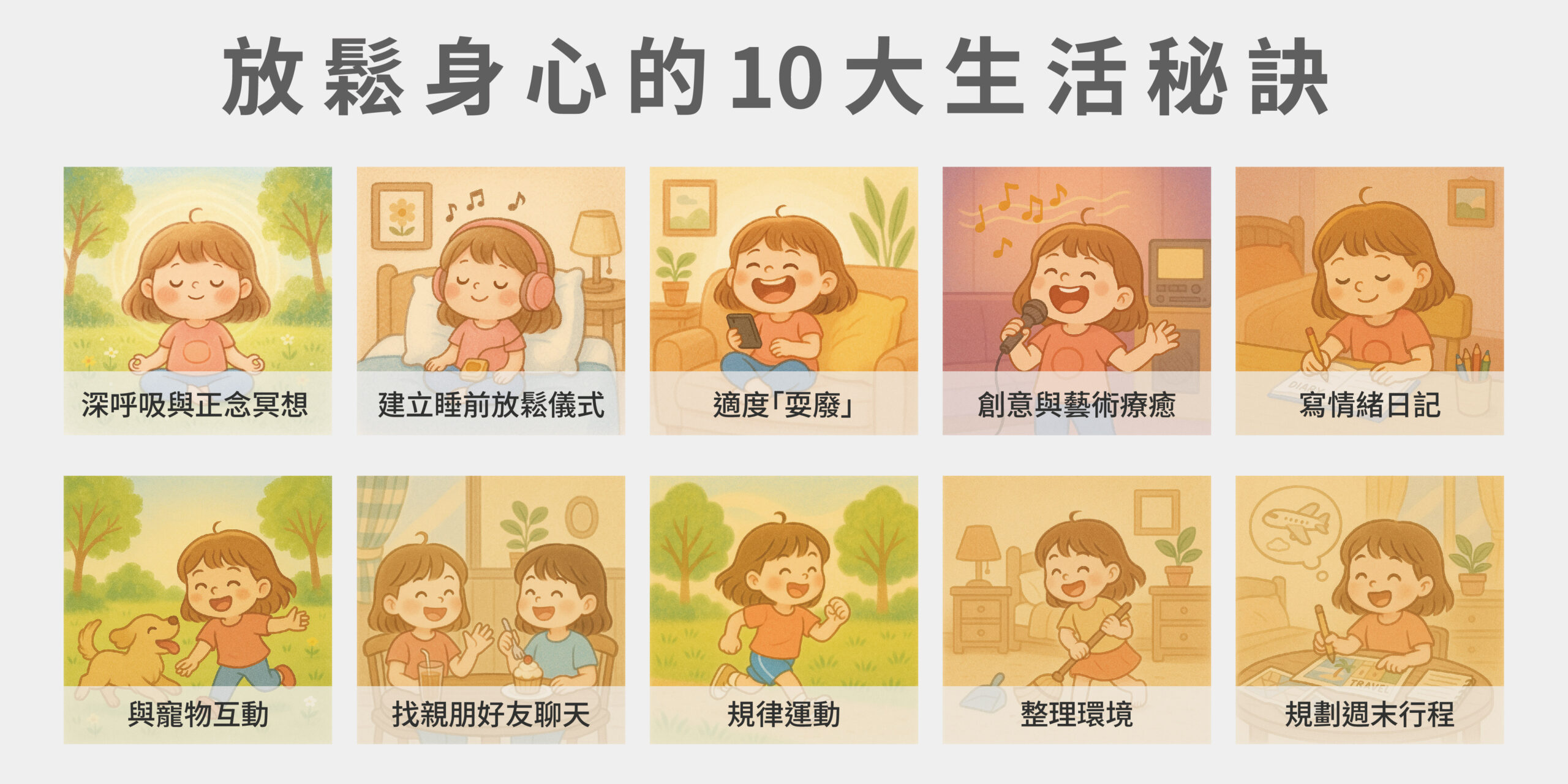 除了吃，還可以怎麼做？10大生活紓壓放鬆技巧，提升心理健康