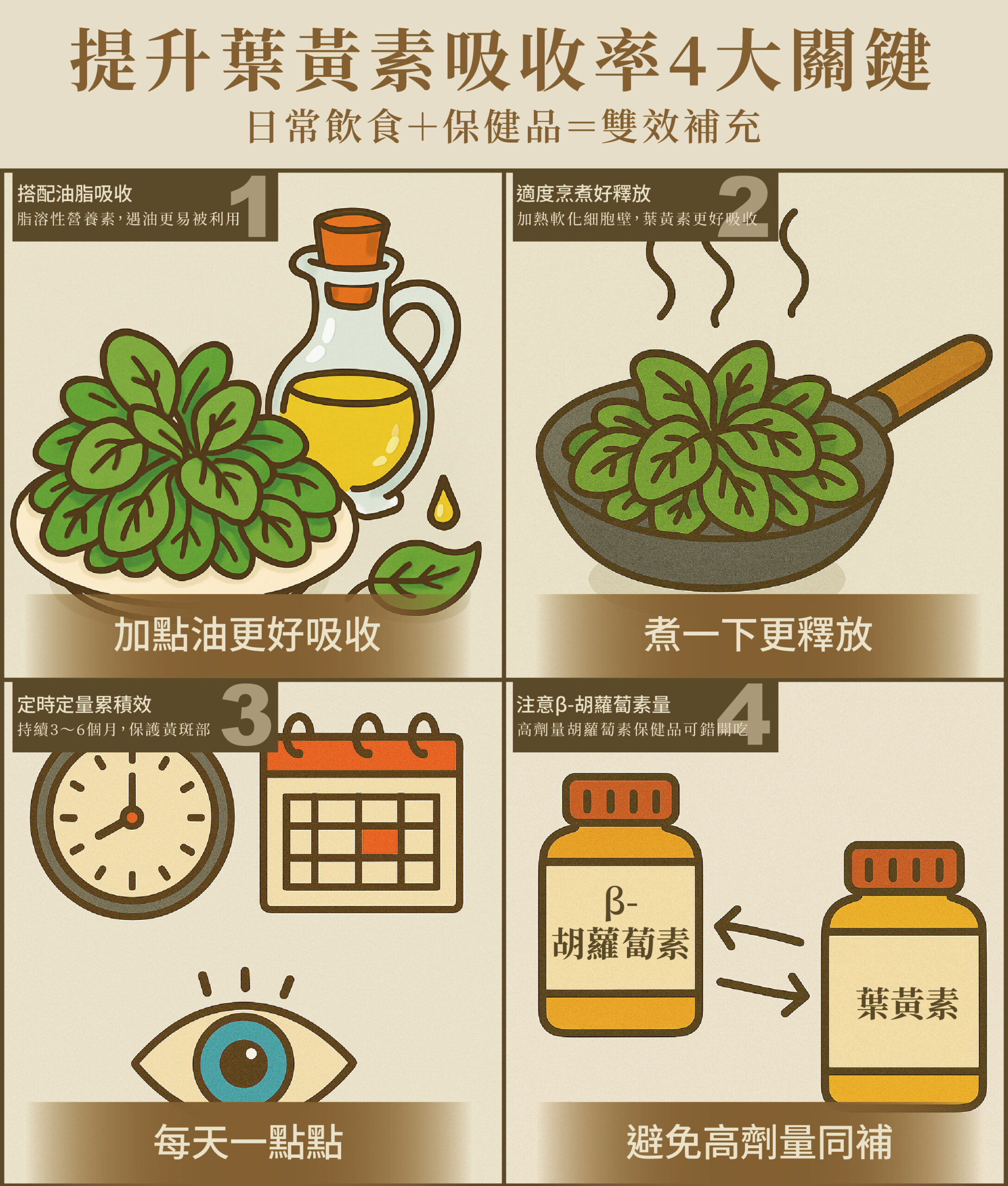 提升葉黃素吸收率四大功效！加點油吸收更好