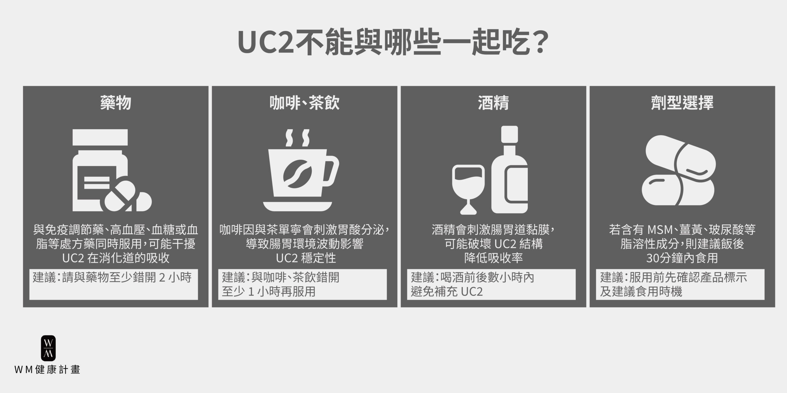 UC2不能跟什麼一起吃?