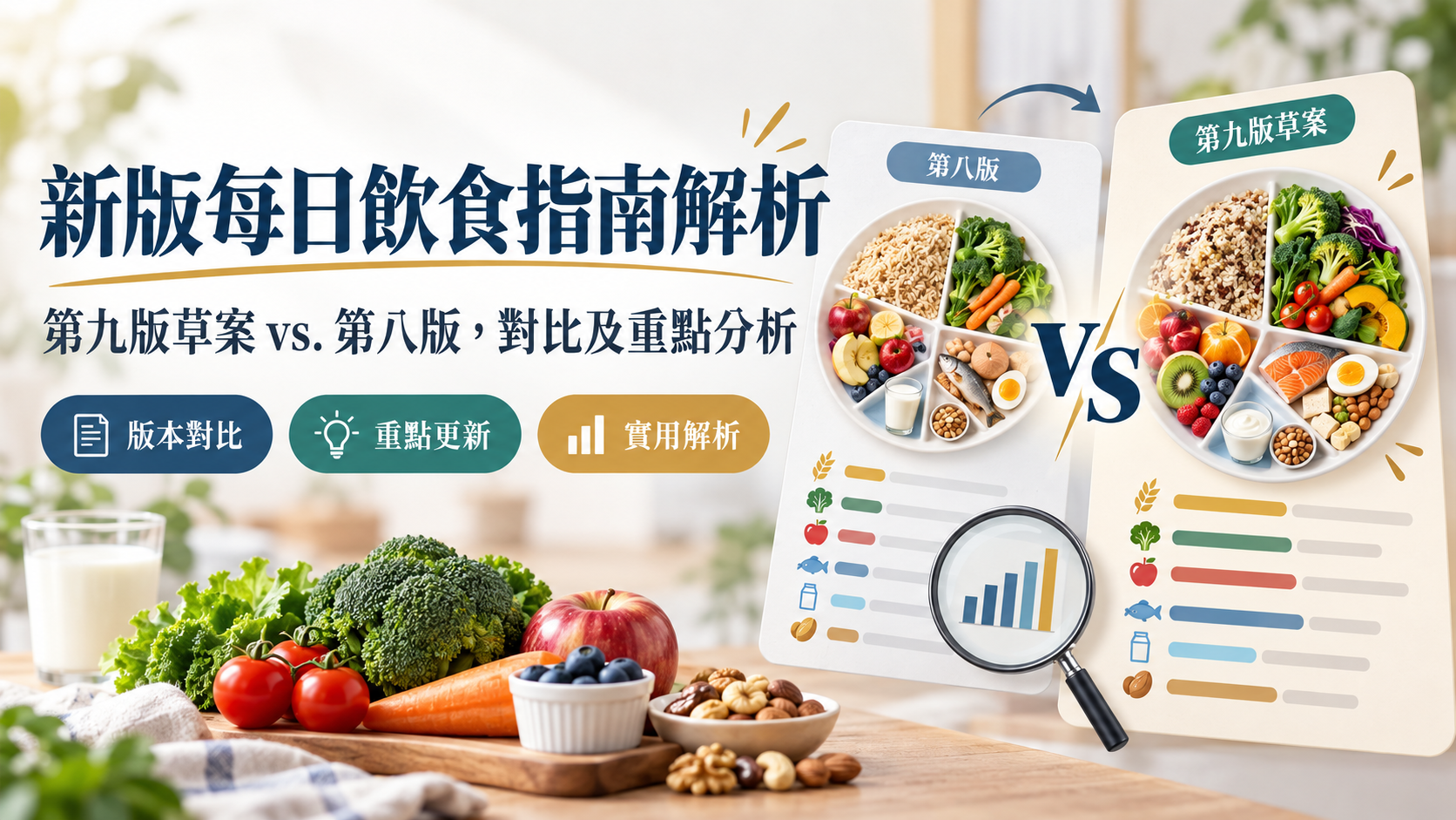 【新版每日飲食指南解析】第九版草案vs.第八版，對比及重點分析